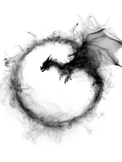 Smoke Dragon Abstract Poster.