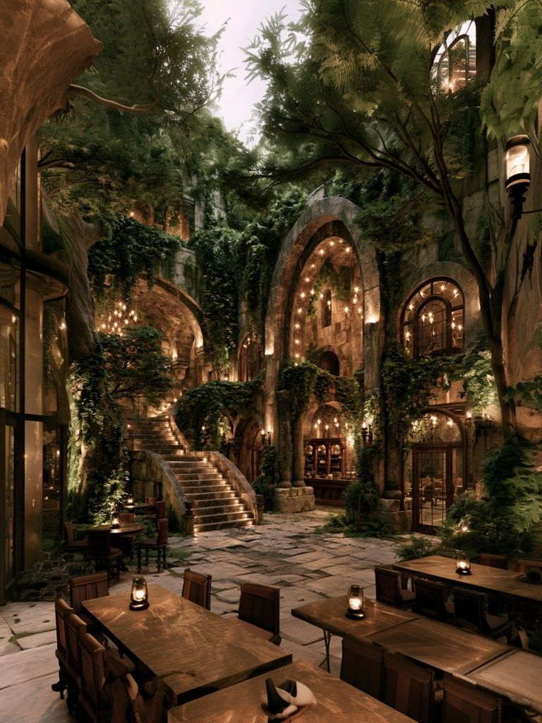 Enchanted Courtyard Interior Print. poster detail