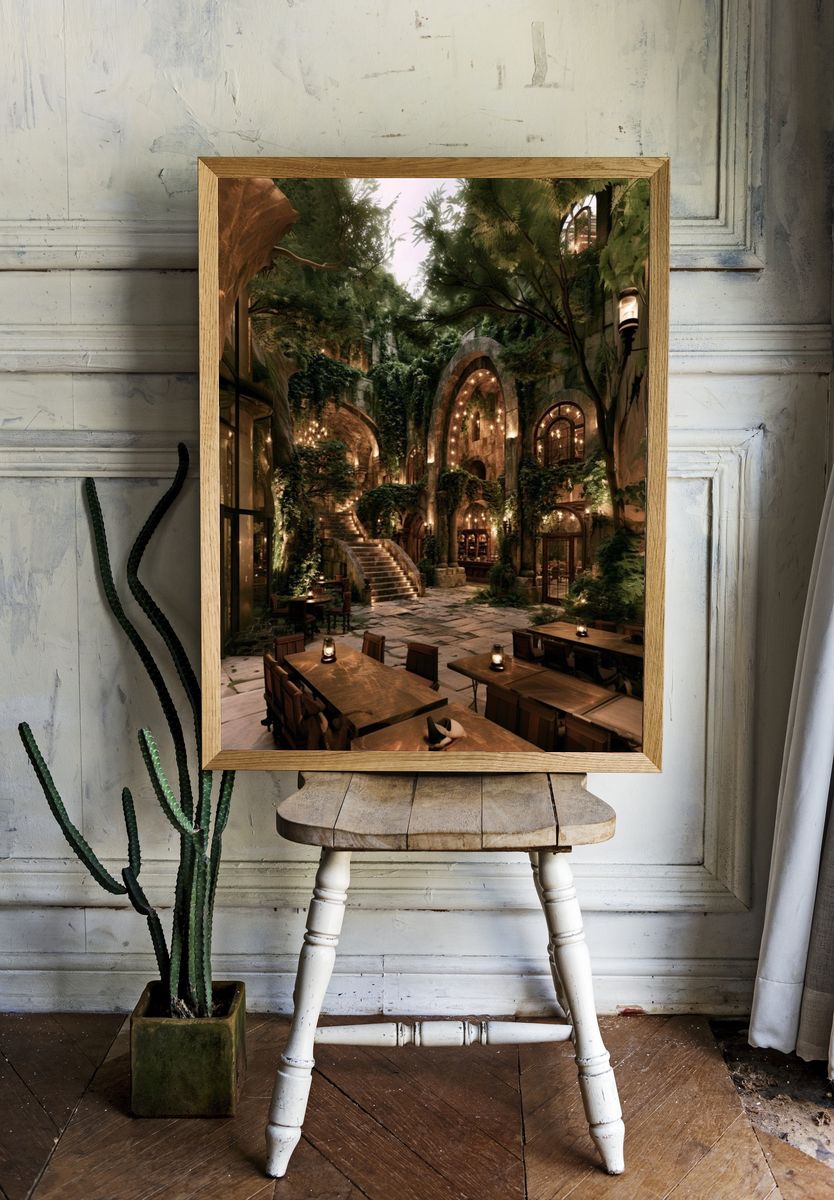Enchanted Courtyard Interior Print. — room view 1