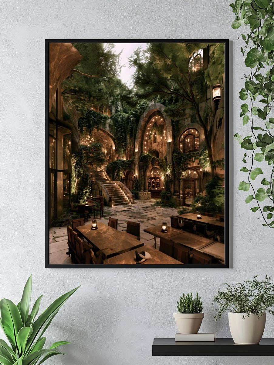 Enchanted Courtyard Interior Print. — room view 4