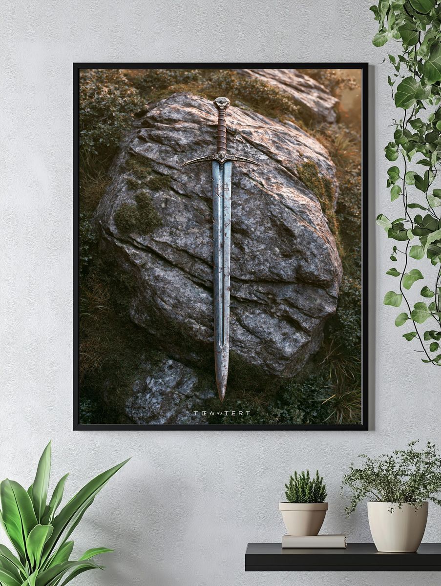Sword in Stone Fantasy Poster. — room view 4