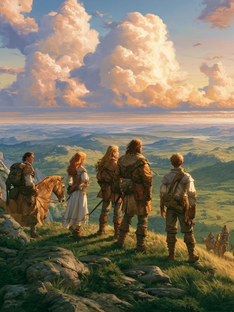 Epic Fantasy Landscape Illustration Poster. poster detail