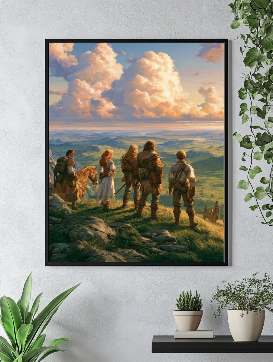 Epic Fantasy Landscape Illustration Poster. — room view 4