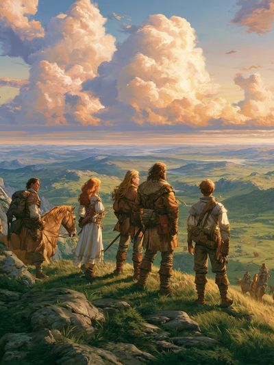 Epic Fantasy Landscape Illustration Poster.