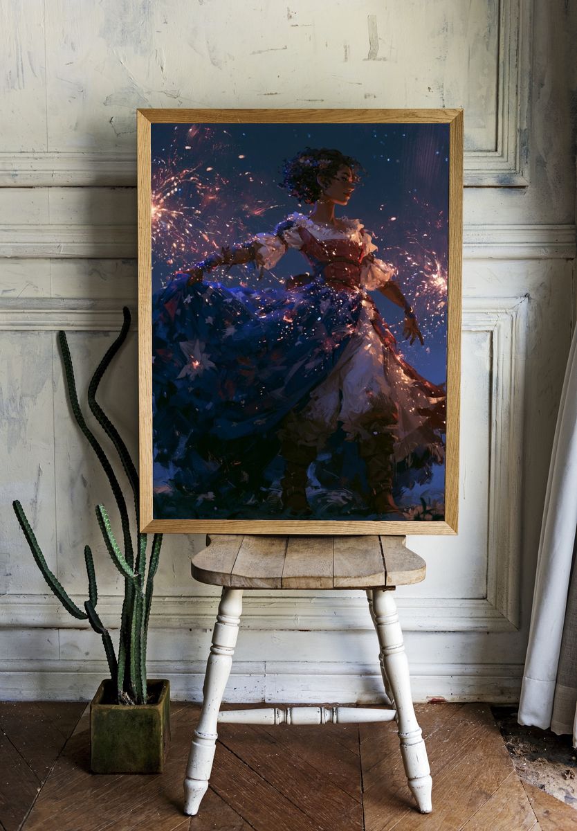 Firework Dancer Illustration Poster. room preview