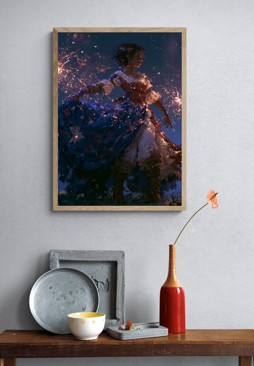 Firework Dancer Illustration Poster. — room view 3
