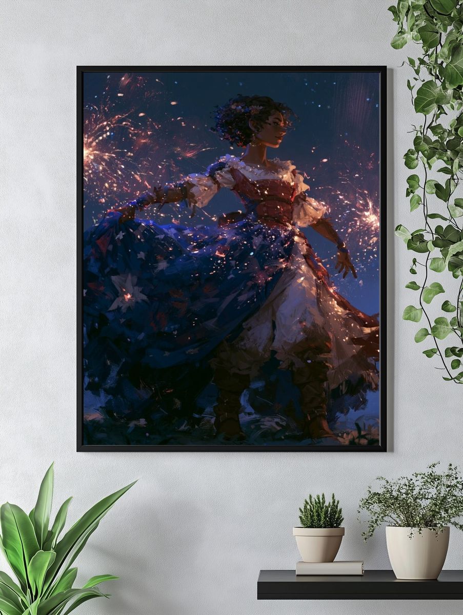 Firework Dancer Illustration Poster. — room view 4