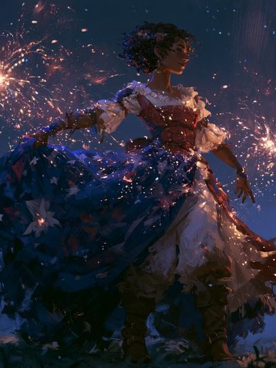 Firework Dancer Illustration Poster. poster