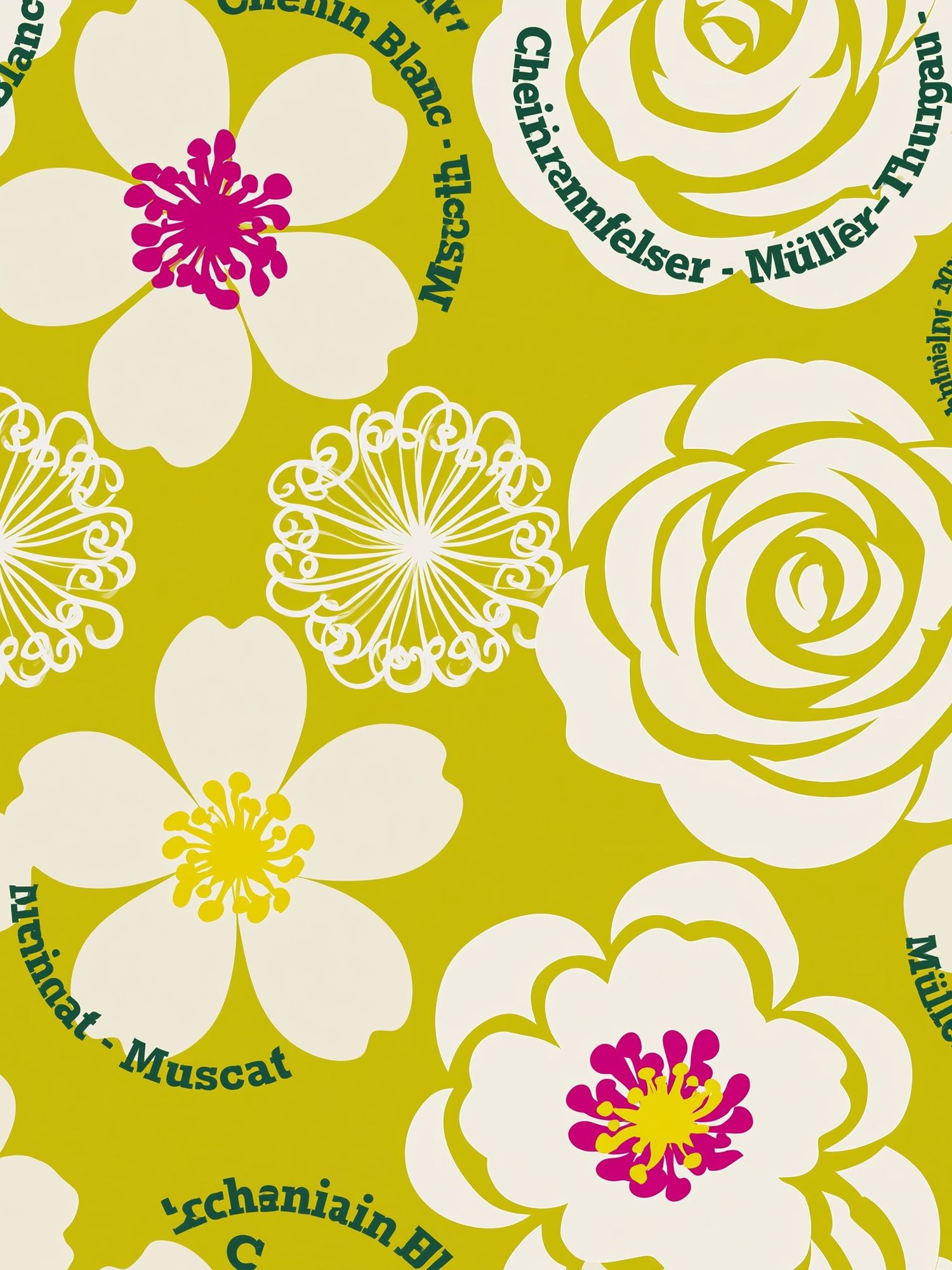 Floral Pattern Typography Print. poster — illustration art