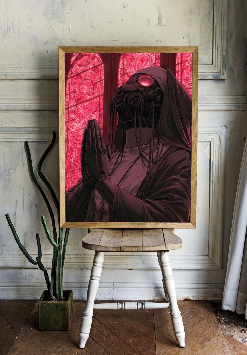 Cybernetic Nun Sci-Fi Poster. room preview