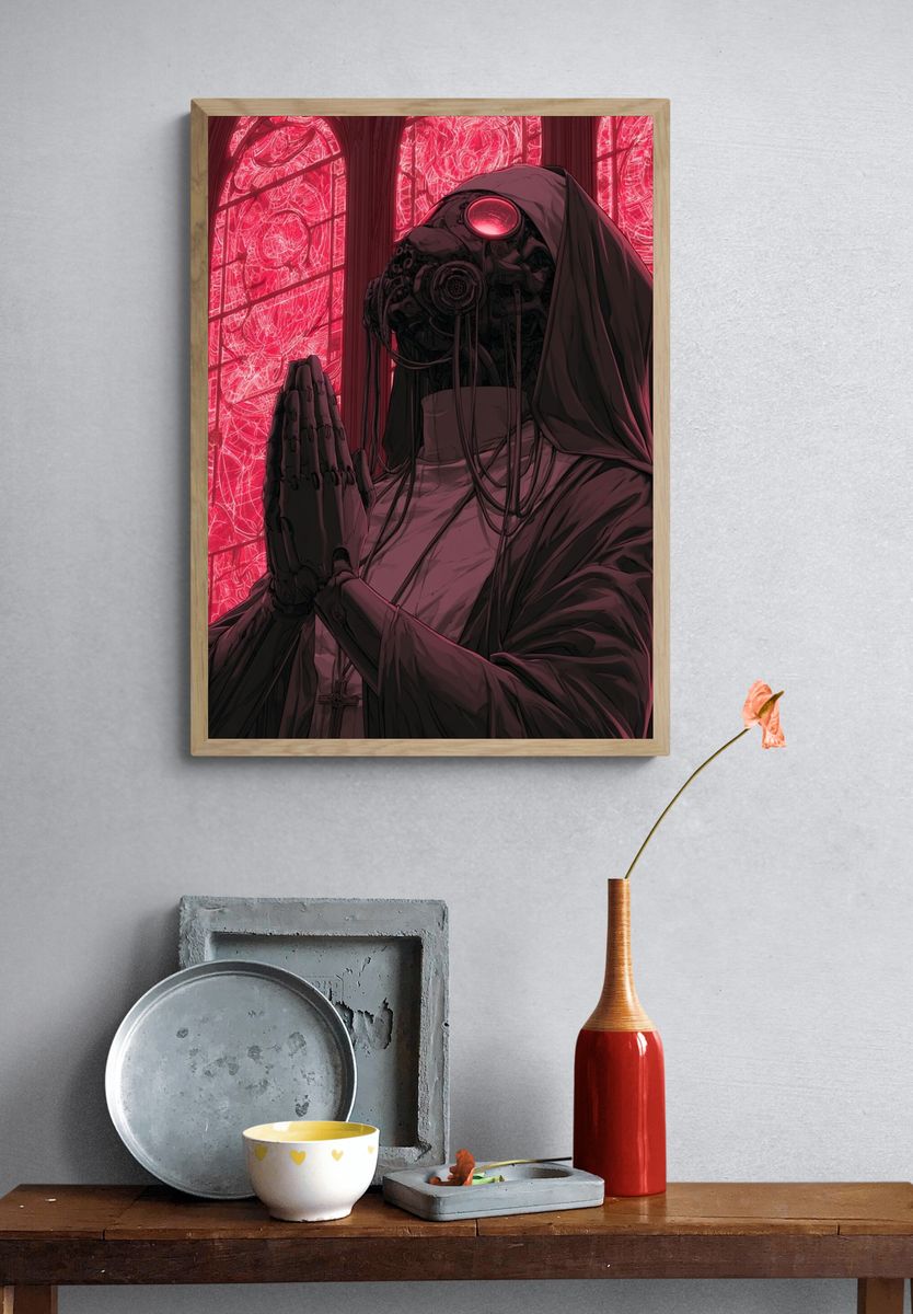 Cybernetic Nun Sci-Fi Poster. — room view 3