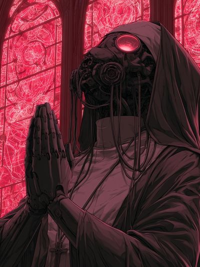 Cybernetic Nun Sci-Fi Poster.