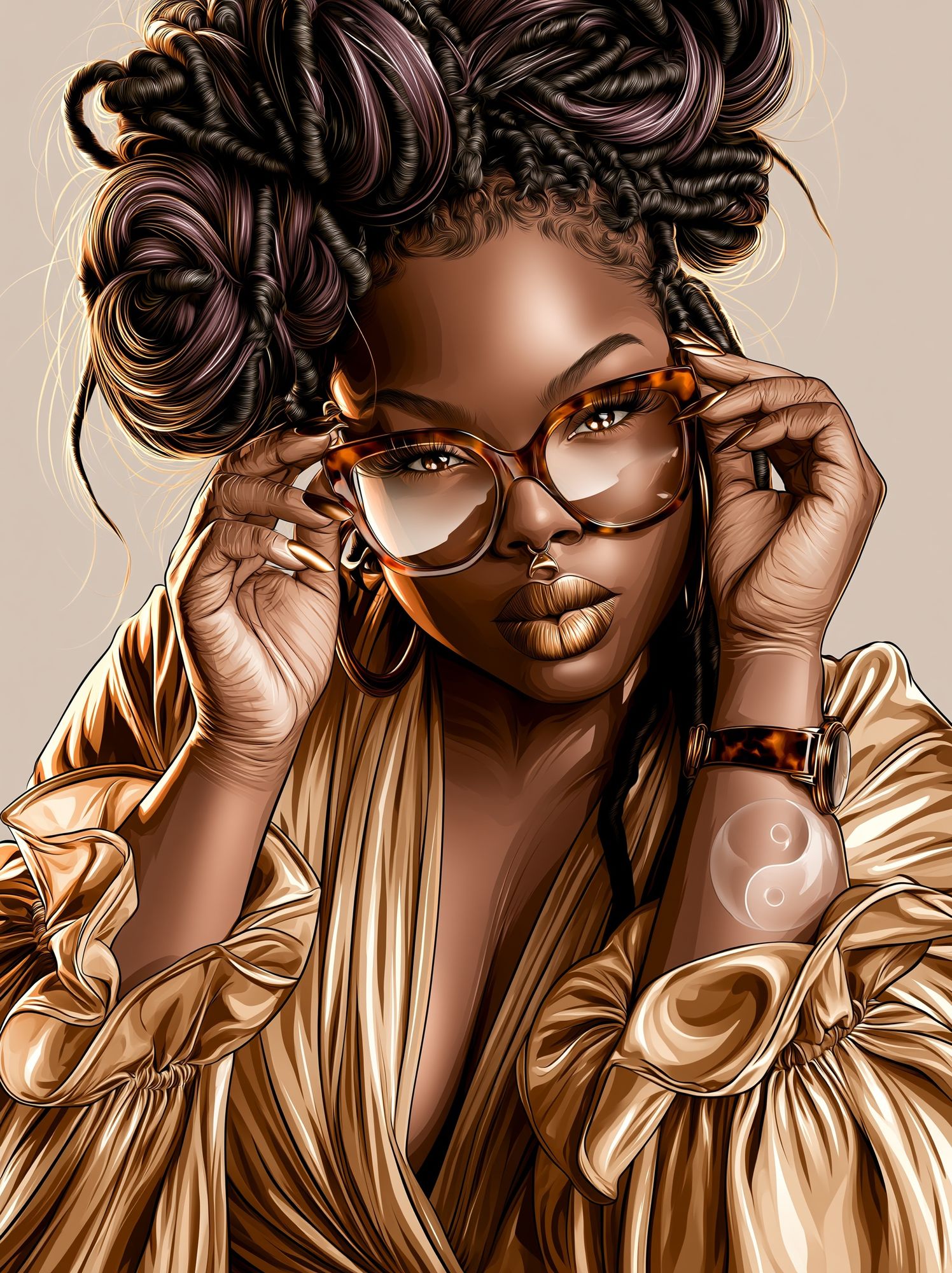 Stylish Portrait Illustration Poster. poster detail