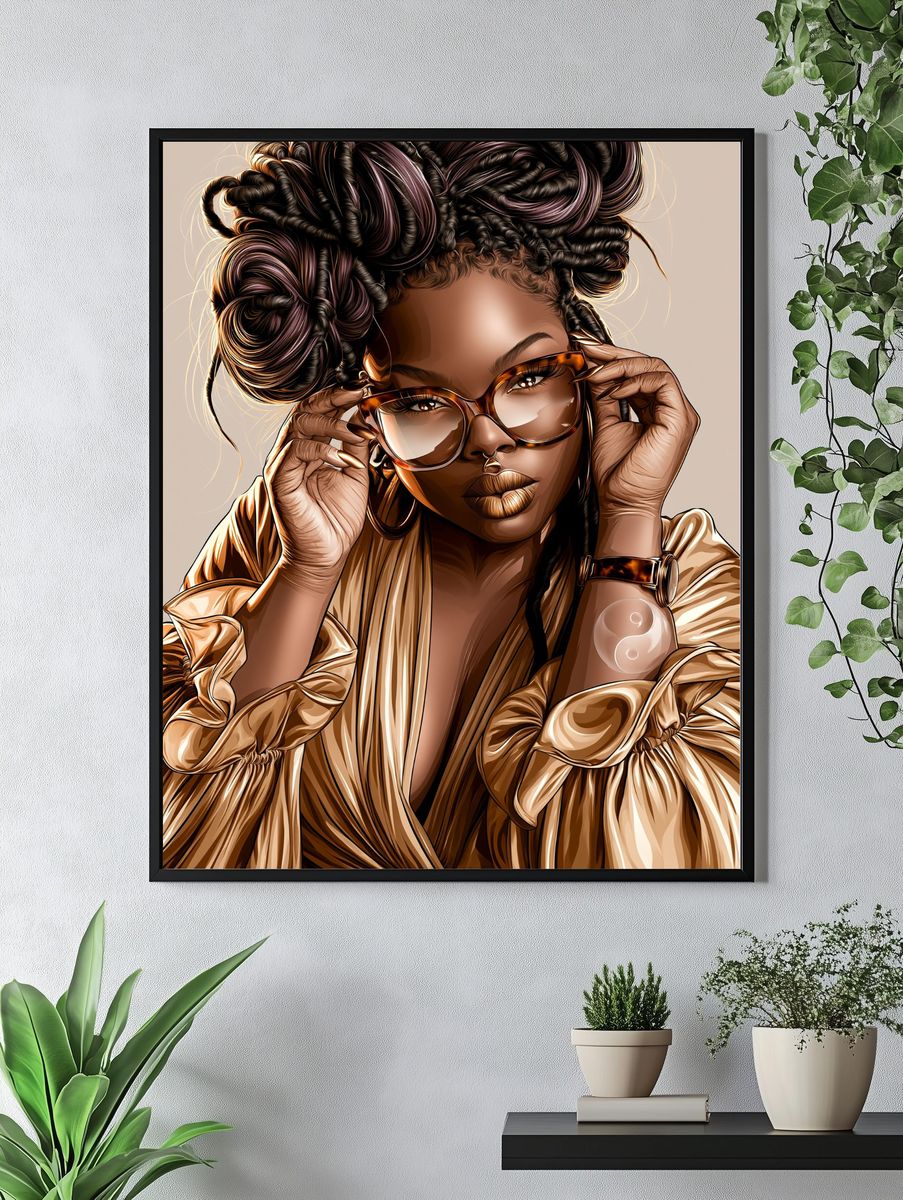Stylish Portrait Illustration Poster. — room view 4