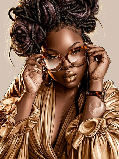 Stylish Portrait Illustration Poster. poster