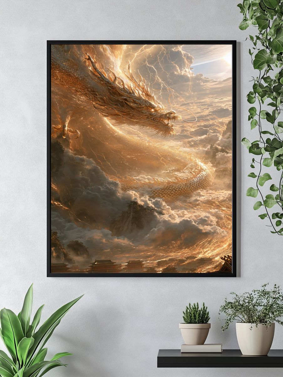Celestial Dragon Storm Poster. — room view 4