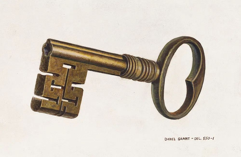 Brass Key (ca. 1940) D.J. poster — illustration art