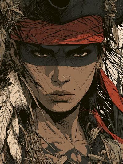 Warrior Portrait Illustration Poster.
