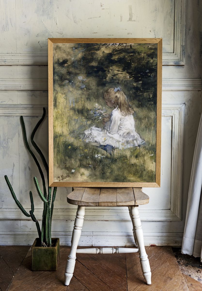 Girl Flowers Grass (1878) Jacob. — room view 1