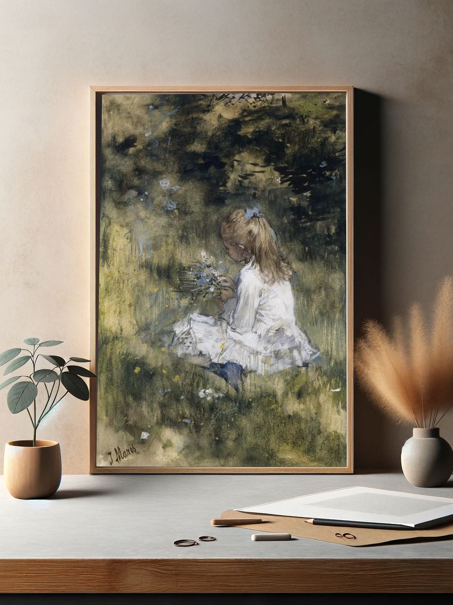 Girl Flowers Grass (1878) Jacob. — room view 2