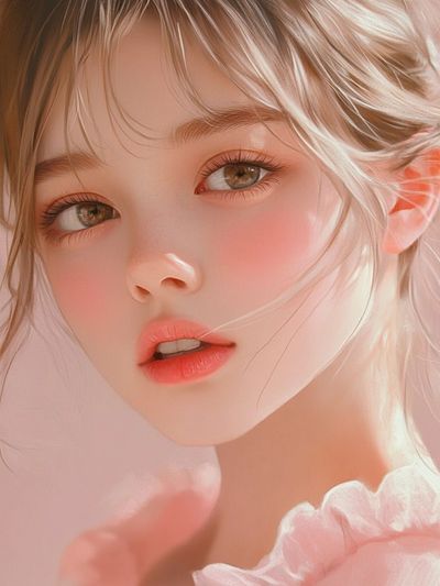 Soft Portrait Illustration Print. poster