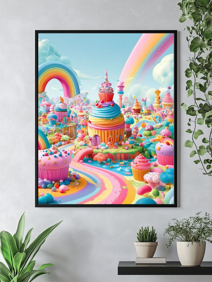 Candy Rainbow Dreamscape Poster. — room view 4