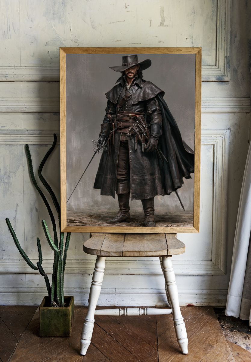 Dark Musketeer Portrait Poster. room preview