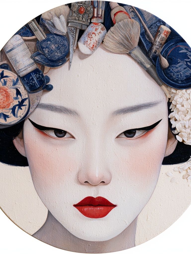 Geisha Portrait Illustration Poster. poster detail