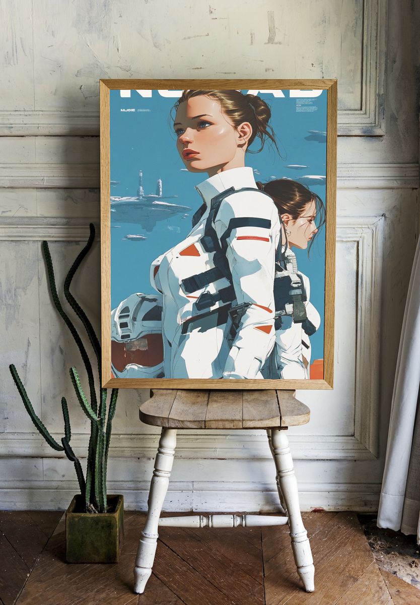 NOMAD Sci-Fi Illustration Poster. room preview