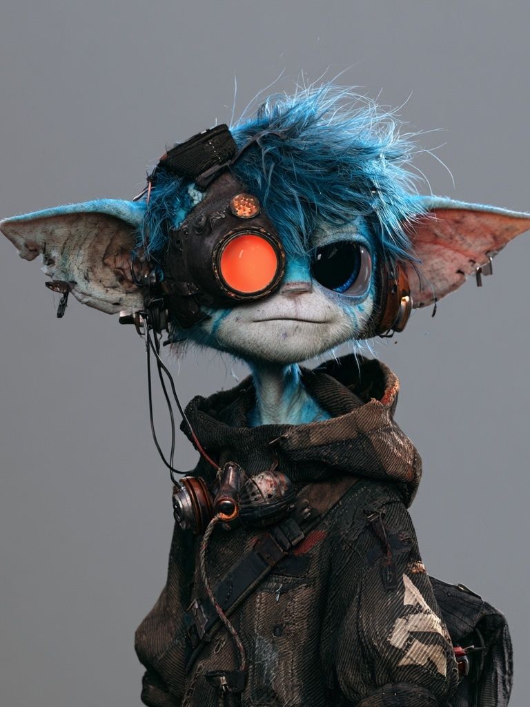 Cyberpunk Goblin Portrait Print. poster — illustration art
