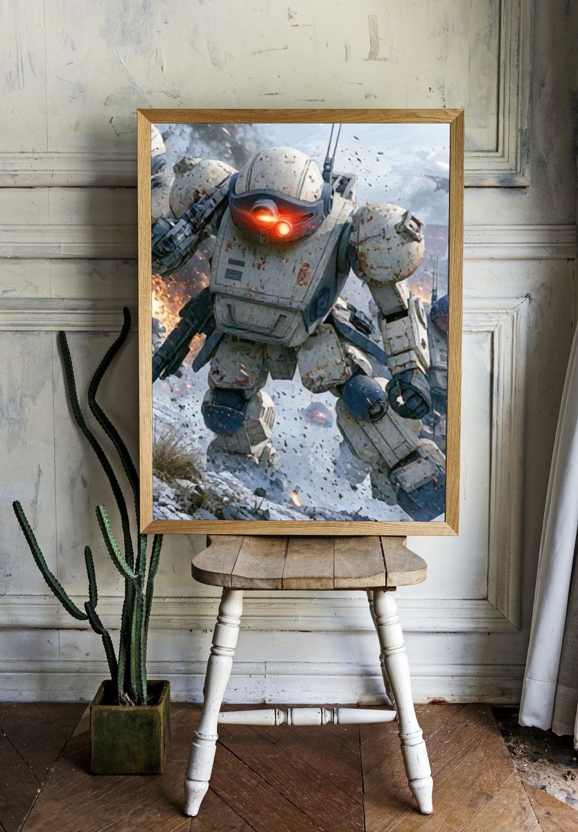 Mech Battle Sci-Fi Poster. room preview