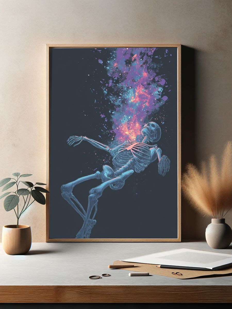 Cosmic Skeleton Surrealism Poster. — room view 2