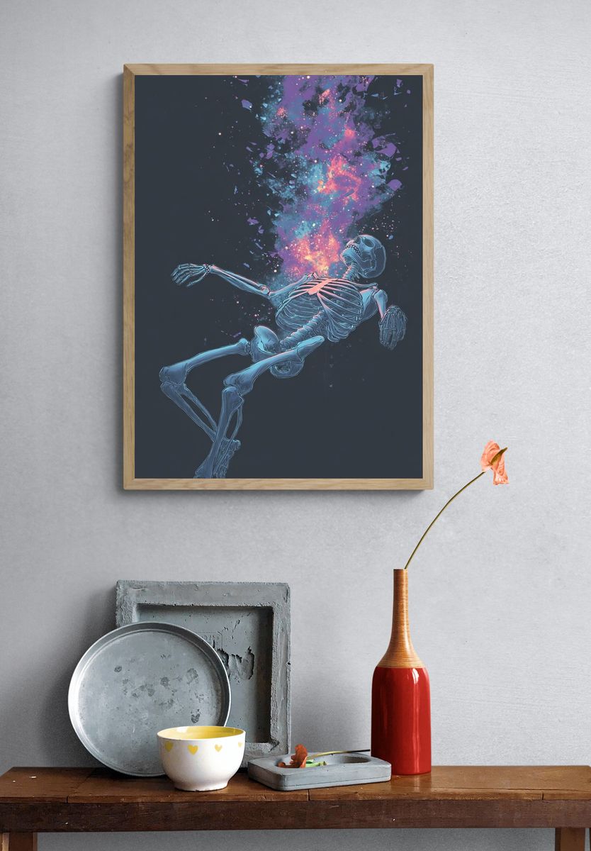 Cosmic Skeleton Surrealism Poster. — room view 3