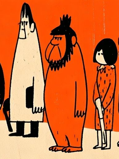 Quirky Character Group Illustration Poster. poster detail