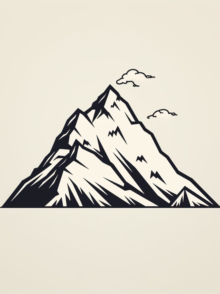 Mountain Peak Line Art Poster. poster detail