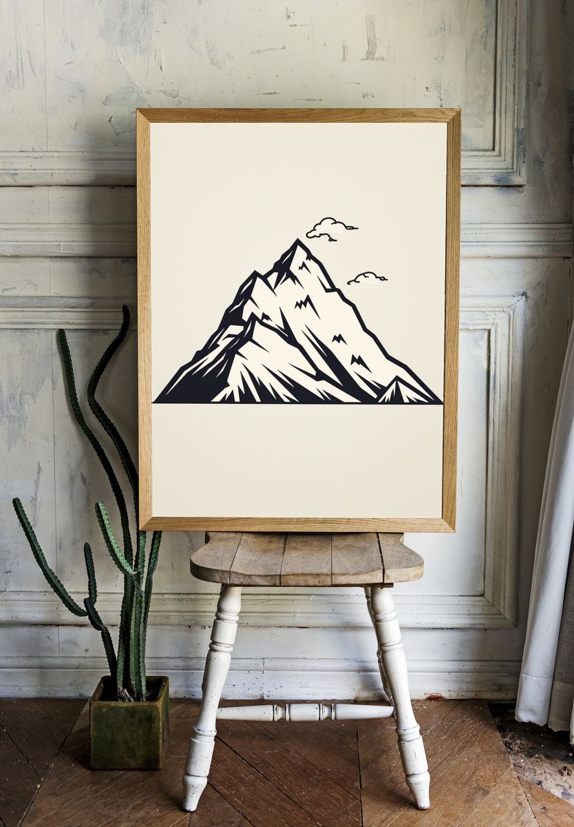 Mountain Peak Line Art Poster. room preview