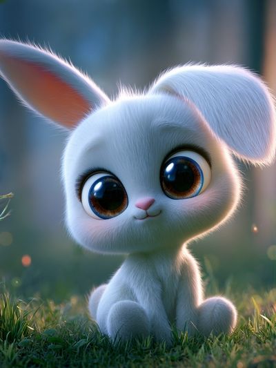 Cute Bunny Illustration Poster.
