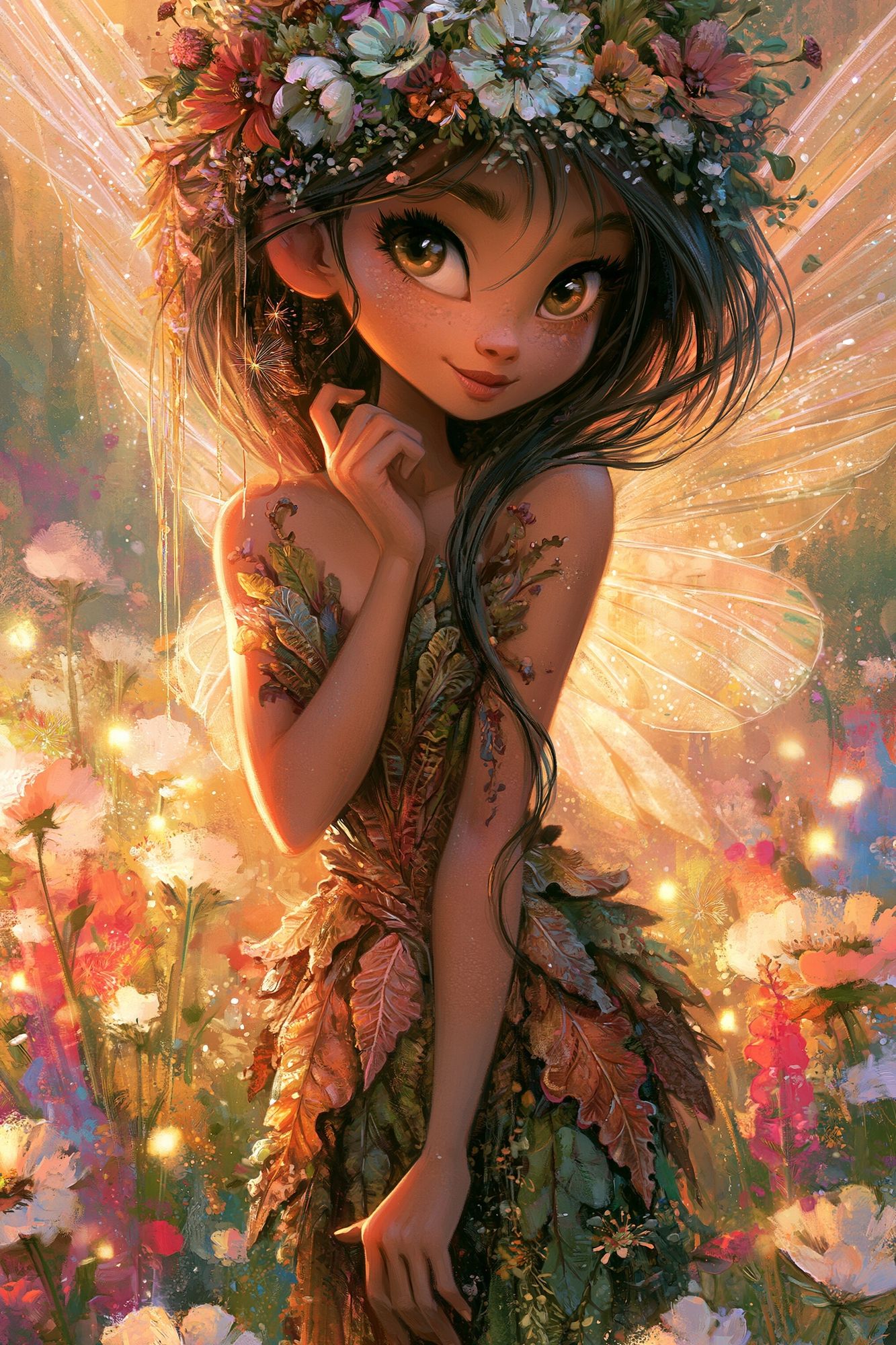 Flower Fairy Digital Art Poster. poster — illustration art