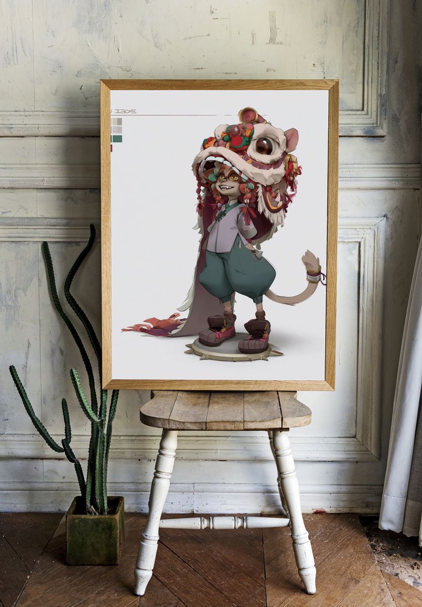 Fantasy Mouse Character Illustration Poster. — room view 1
