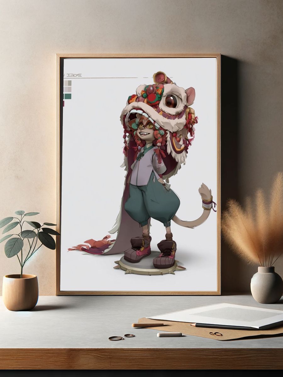Fantasy Mouse Character Illustration Poster. — room view 2