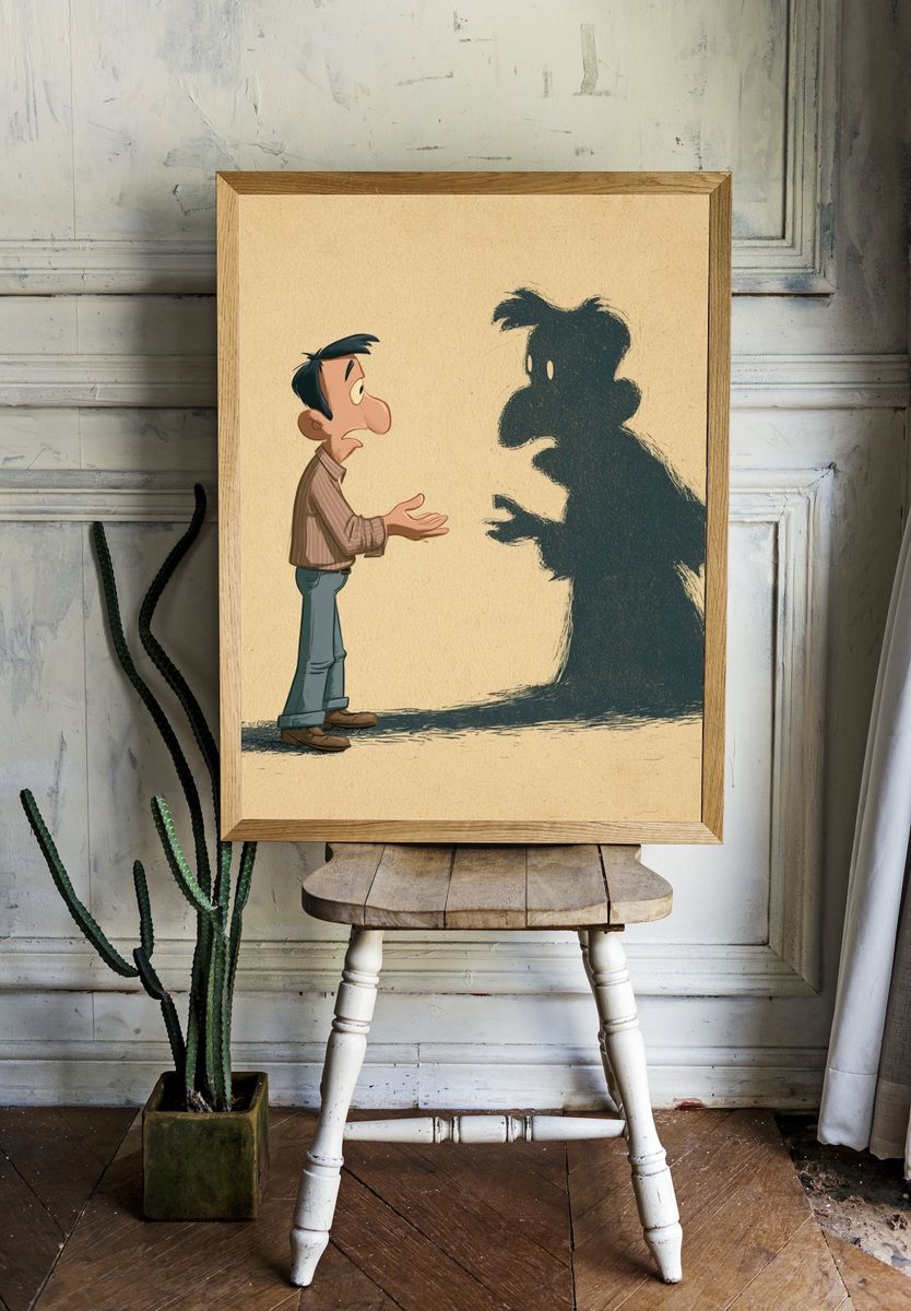Shadow Conversation Illustration Poster. room preview