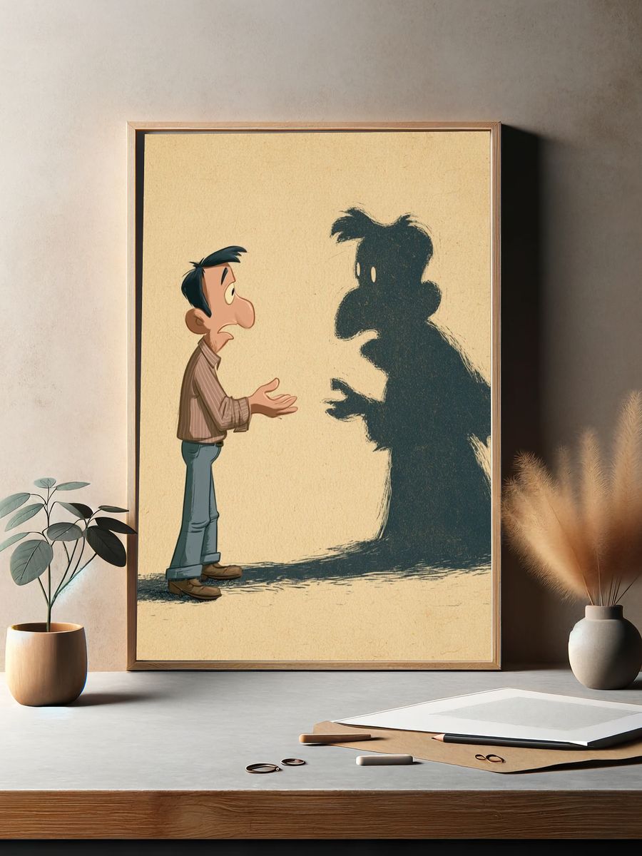 Shadow Conversation Illustration Poster. — room view 2