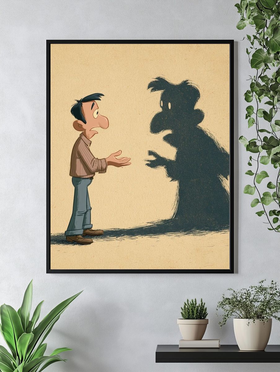 Shadow Conversation Illustration Poster. — room view 4