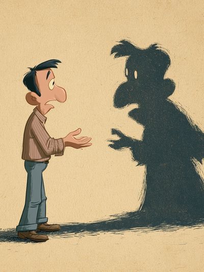 Shadow Conversation Illustration Poster. poster
