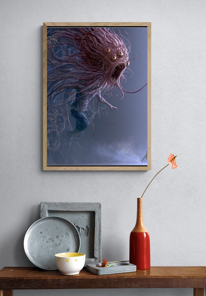 Cosmic Leviathan Fantasy Print. — room view 3