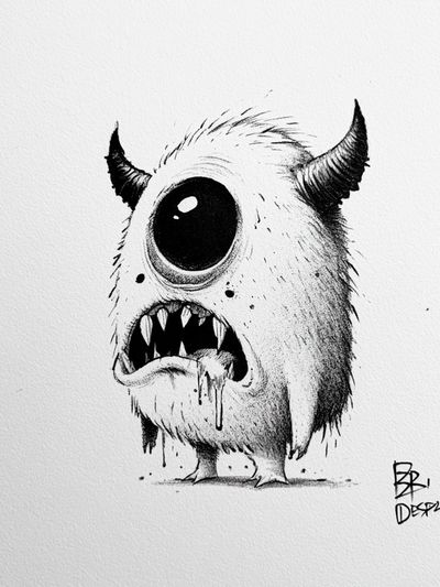One-Eyed Monster Ink Poster.