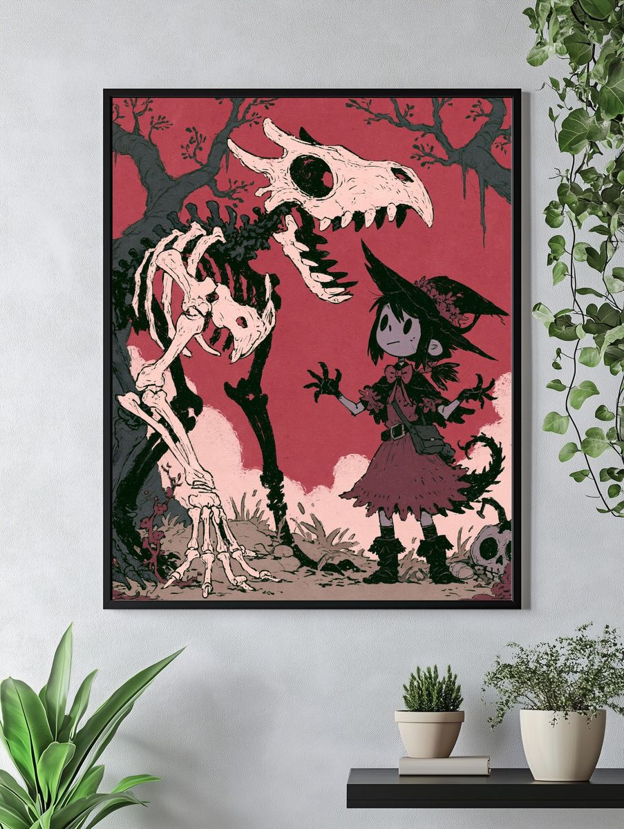 Dark Fantasy Skeletons Illustration Poster. — room view 4