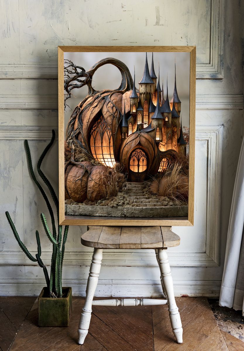 Enchanted Pumpkin Castle Print. room preview