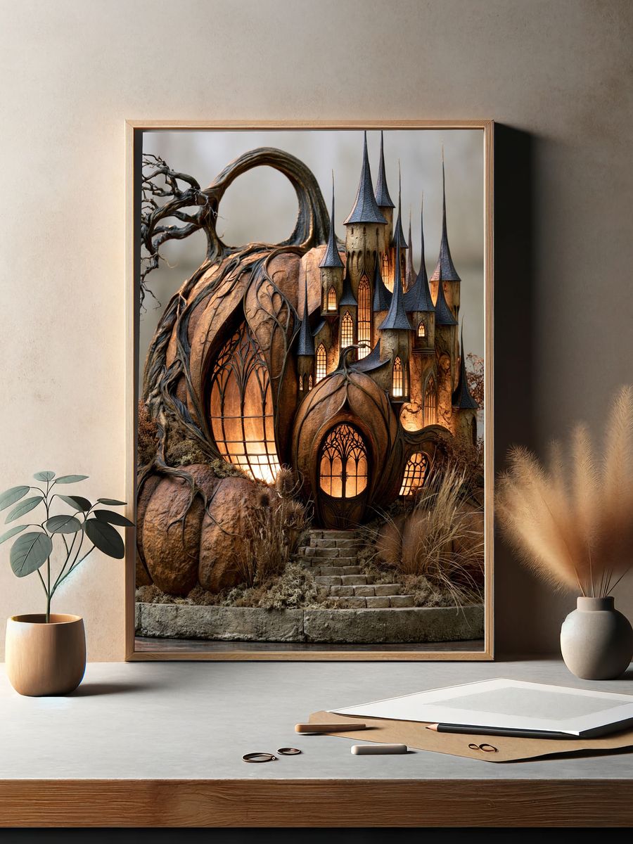 Enchanted Pumpkin Castle Print. — room view 2