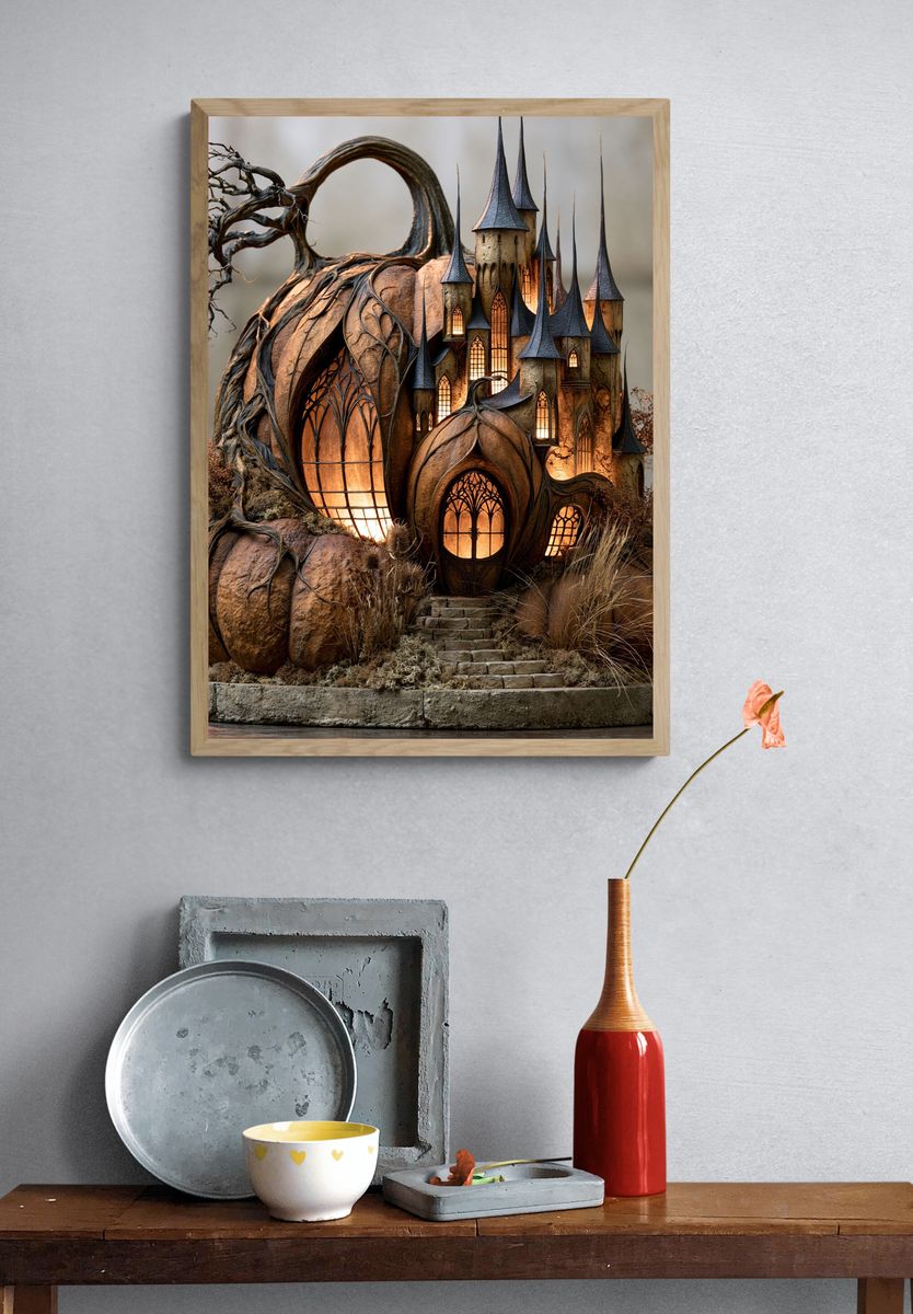 Enchanted Pumpkin Castle Print. — room view 3